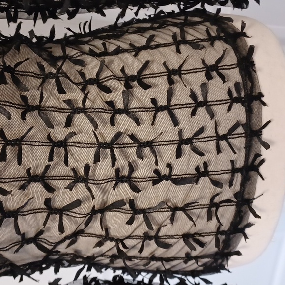 Zara black sheer stretchy long sleeve top bows all over bow decoration small - Picture 5 of 16